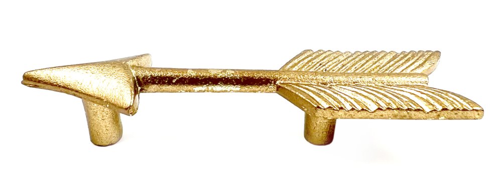 Set of Six Brass Cast Aluminum Arrow Drawer Pull Knobs HomeRoots