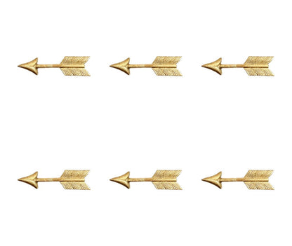 Set of Six Brass Cast Aluminum Arrow Drawer Pull Knobs HomeRoots