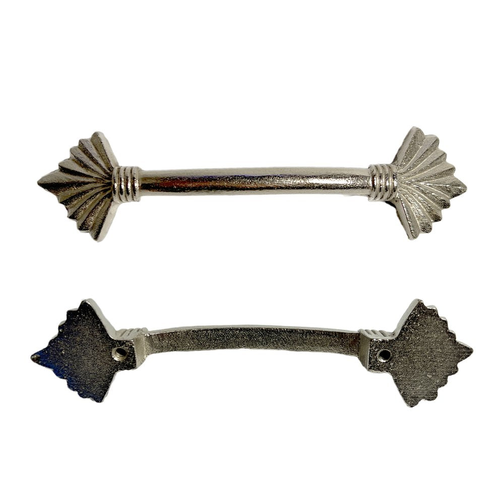 Set of Six Silver Metal Drawer Pull Knobs HomeRoots