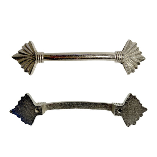 Set of Six Silver Metal Drawer Pull Knobs HomeRoots