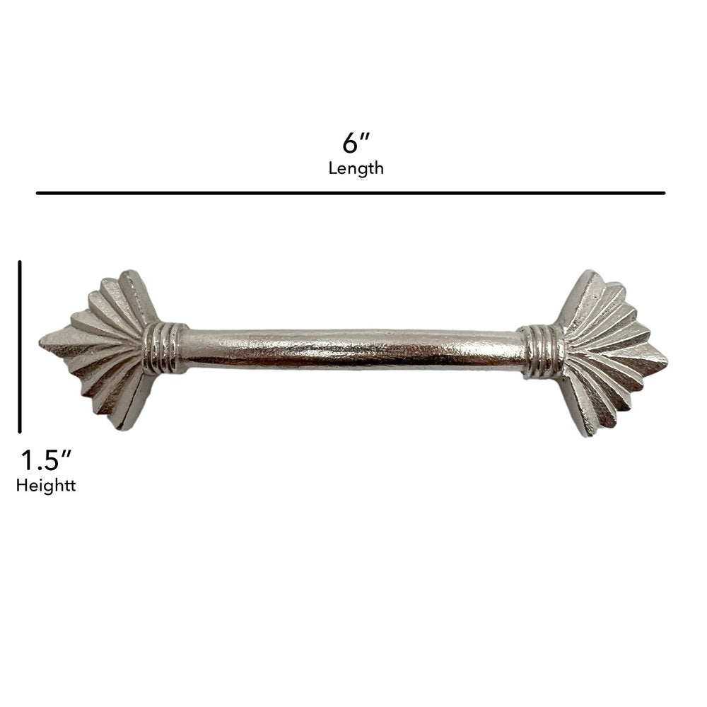 Set of Six Silver Metal Drawer Pull Knobs HomeRoots