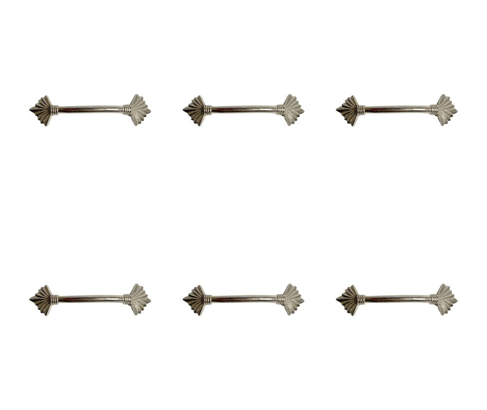 Set of Six Silver Metal Drawer Pull Knobs HomeRoots