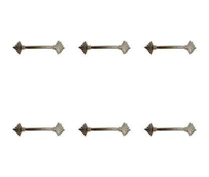 Set of Six Silver Metal Drawer Pull Knobs HomeRoots