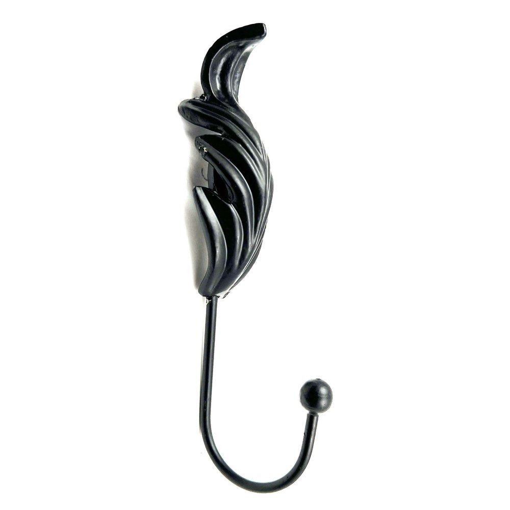 Set of Six Black Steel Feather Wall Hooks HomeRoots
