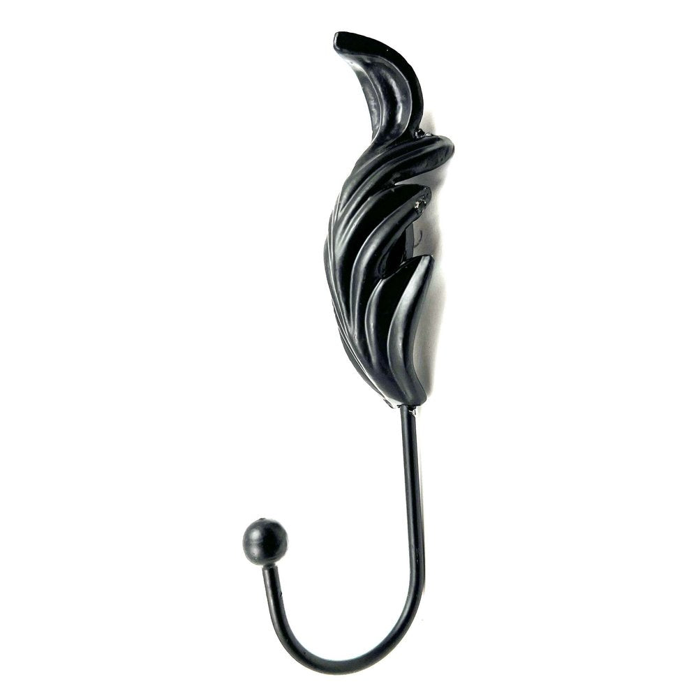 Set of Six Black Steel Feather Wall Hooks HomeRoots