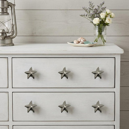 Set of Six Silver Starfish Knob Iron Drawer Pull Knobs HomeRoots