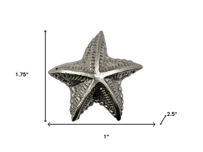 Set of Six Silver Starfish Knob Iron Drawer Pull Knobs HomeRoots