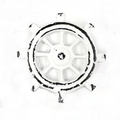 Set of Six White Iron Nautical Drawer Pull Knobs HomeRoots