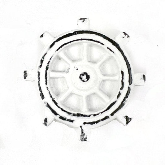 Set of Six White Iron Nautical Drawer Pull Knobs HomeRoots