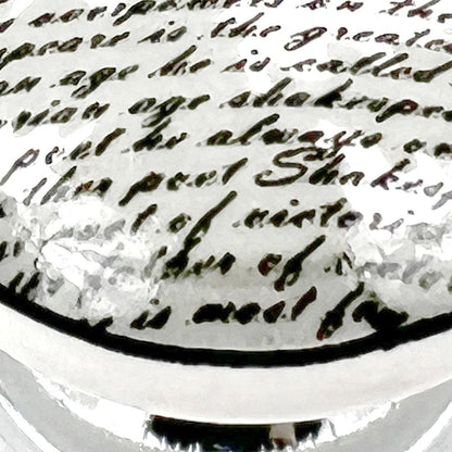 Set of Six White Poetic Script Ceramic Drawer Pull Knobs HomeRoots