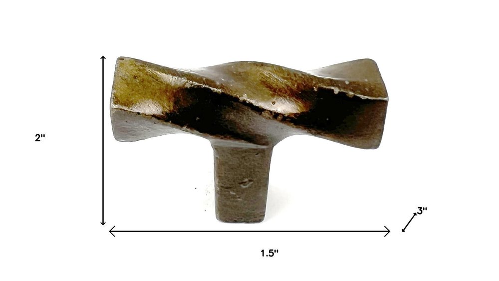 Set of Six Bronze Rectangle Knob Geometric Cast Aluminum Drawer Pull Knobs HomeRoots
