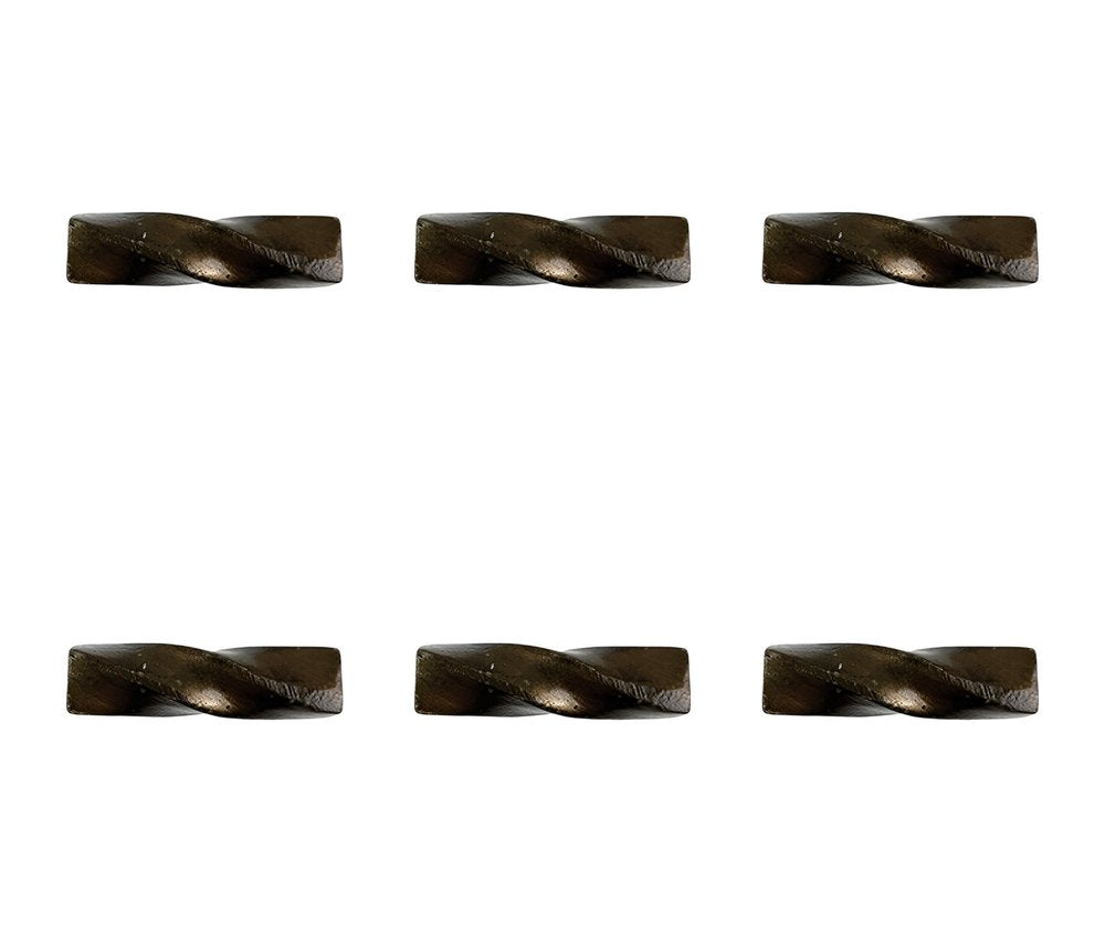 Set of Six Bronze Rectangle Knob Geometric Cast Aluminum Drawer Pull Knobs HomeRoots
