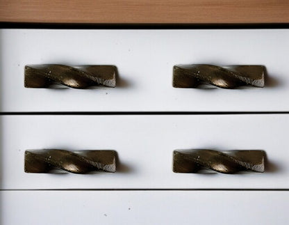 Set of Six Bronze Rectangle Knob Geometric Cast Aluminum Drawer Pull Knobs HomeRoots