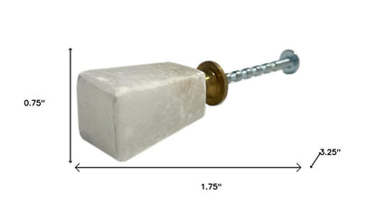 Set of Six White Cylindrical Knob Stone Drawer Pull Knobs HomeRoots