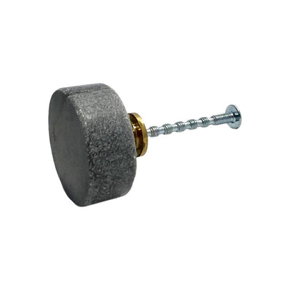 Set of Six Gray Disc Knob Stone Drawer Pull Knobs HomeRoots