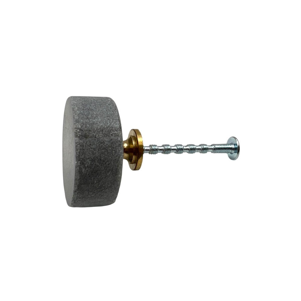 Set of Six Gray Disc Knob Stone Drawer Pull Knobs HomeRoots