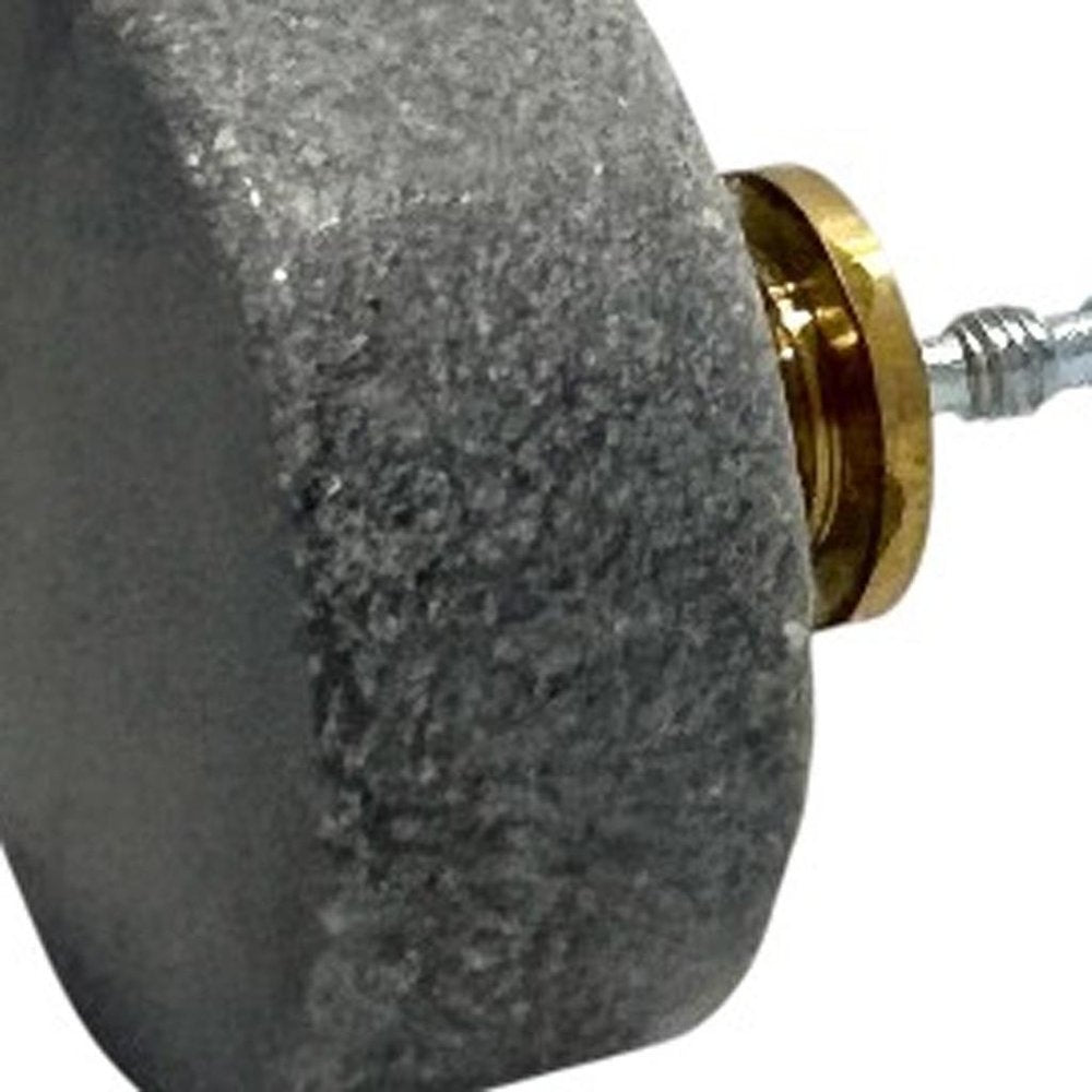 Set of Six Gray Disc Knob Stone Drawer Pull Knobs HomeRoots