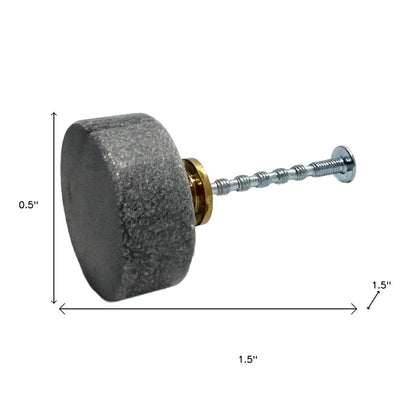 Set of Six Gray Disc Knob Stone Drawer Pull Knobs HomeRoots