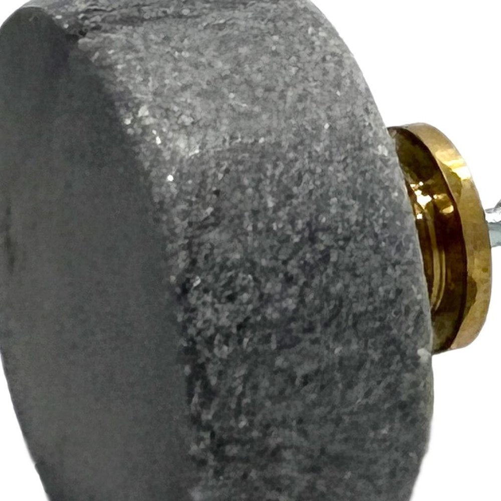 Set of Six Gray Disc Knob Stone Drawer Pull Knobs HomeRoots
