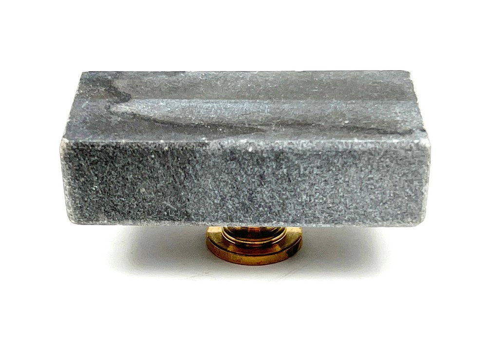 Set of Six Gray Rectangle Knob Stone Drawer Pull Knobs HomeRoots