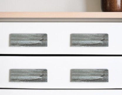 Set of Six Gray Rectangle Knob Stone Drawer Pull Knobs HomeRoots