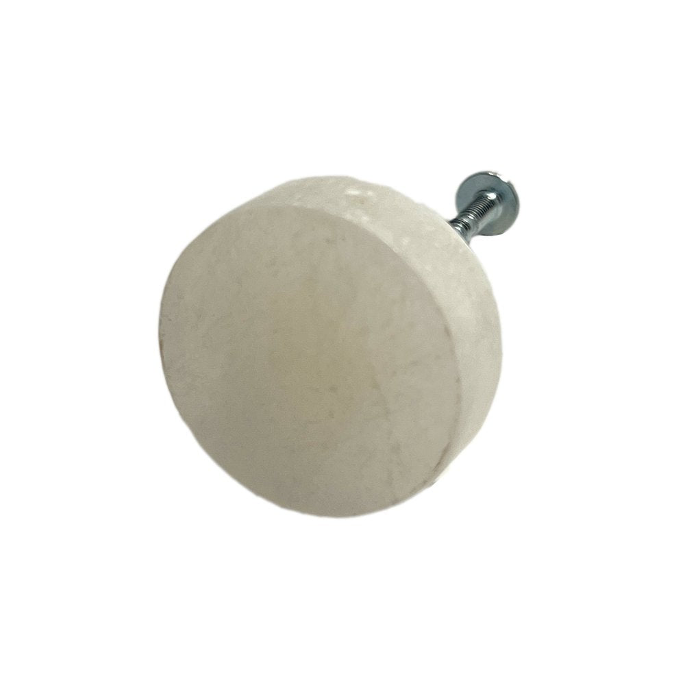 Set of Six Off White Stone Disc Drawer Pull Knobs HomeRoots