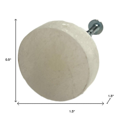 Set of Six Off White Stone Disc Drawer Pull Knobs HomeRoots