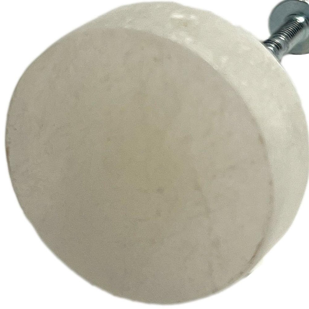 Set of Six Off White Stone Disc Drawer Pull Knobs HomeRoots