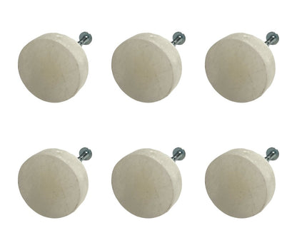 Set of Six Off White Stone Disc Drawer Pull Knobs HomeRoots