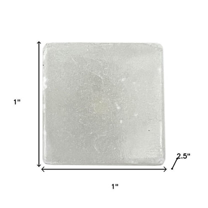 Set of Six White Square Knob Stone Drawer Pull Knobs HomeRoots