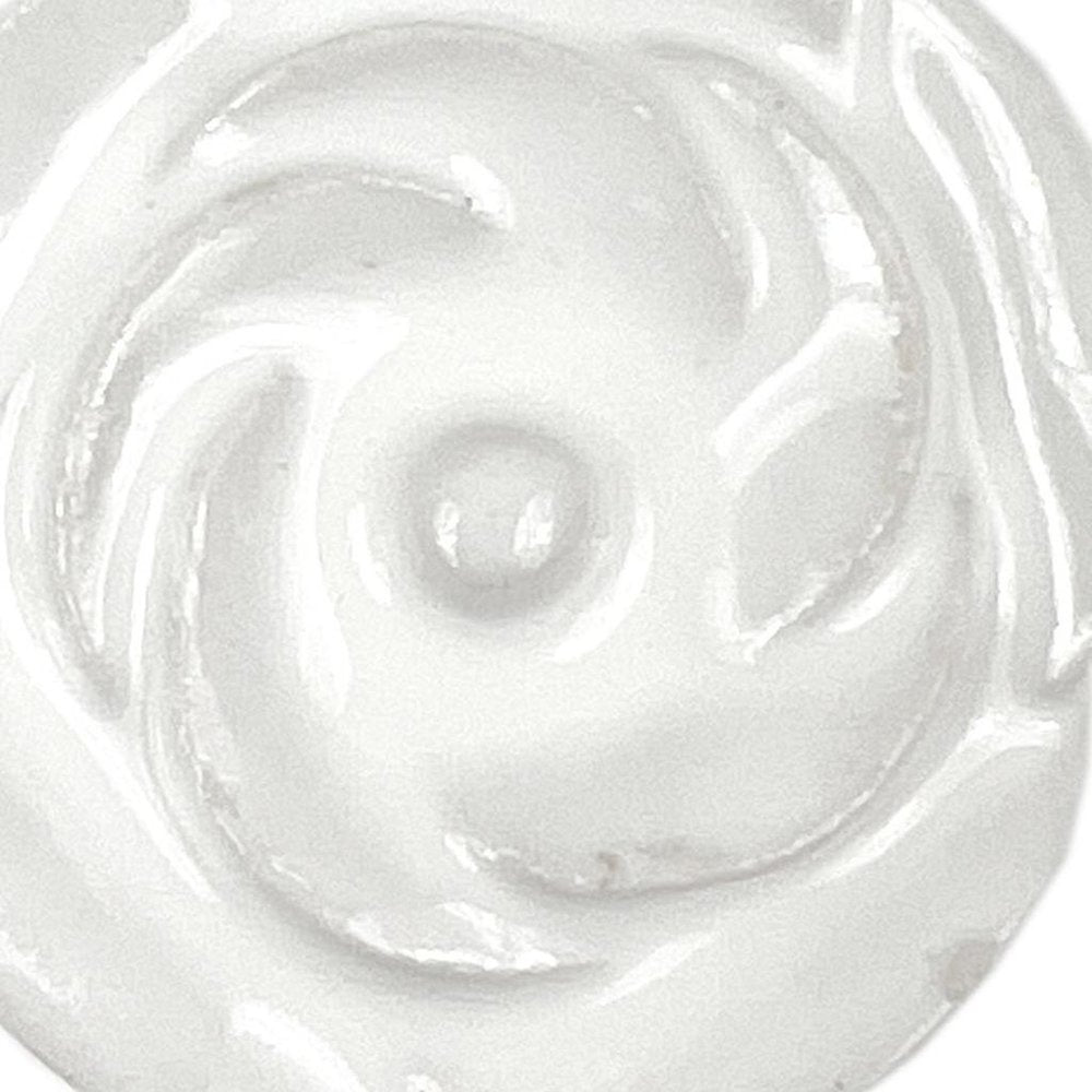 Set of Six White Ceramic Flower Shape Drawer Pull Knobs HomeRoots