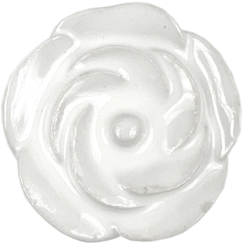Set of Six White Ceramic Flower Shape Drawer Pull Knobs HomeRoots