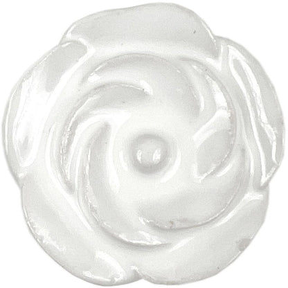 Set of Six White Ceramic Flower Shape Drawer Pull Knobs HomeRoots