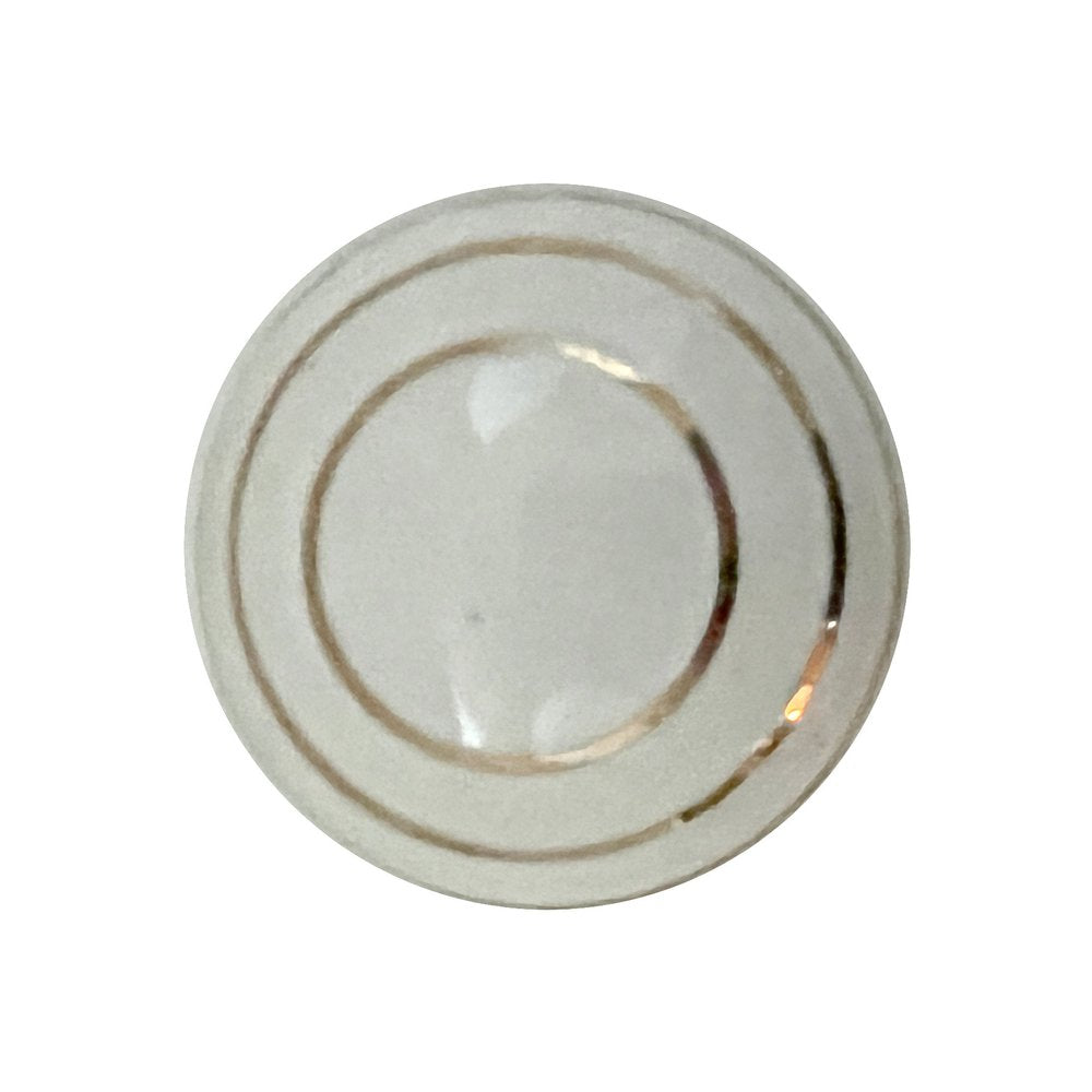 Set of Six White And Gold Geometric Ceramic Drawer Pull Knobs HomeRoots