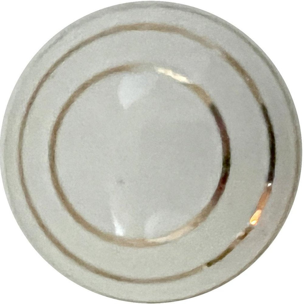 Set of Six White And Gold Geometric Ceramic Drawer Pull Knobs HomeRoots