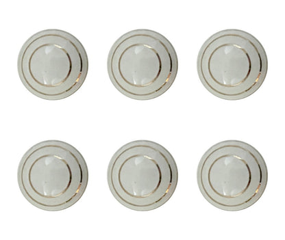 Set of Six White And Gold Geometric Ceramic Drawer Pull Knobs HomeRoots