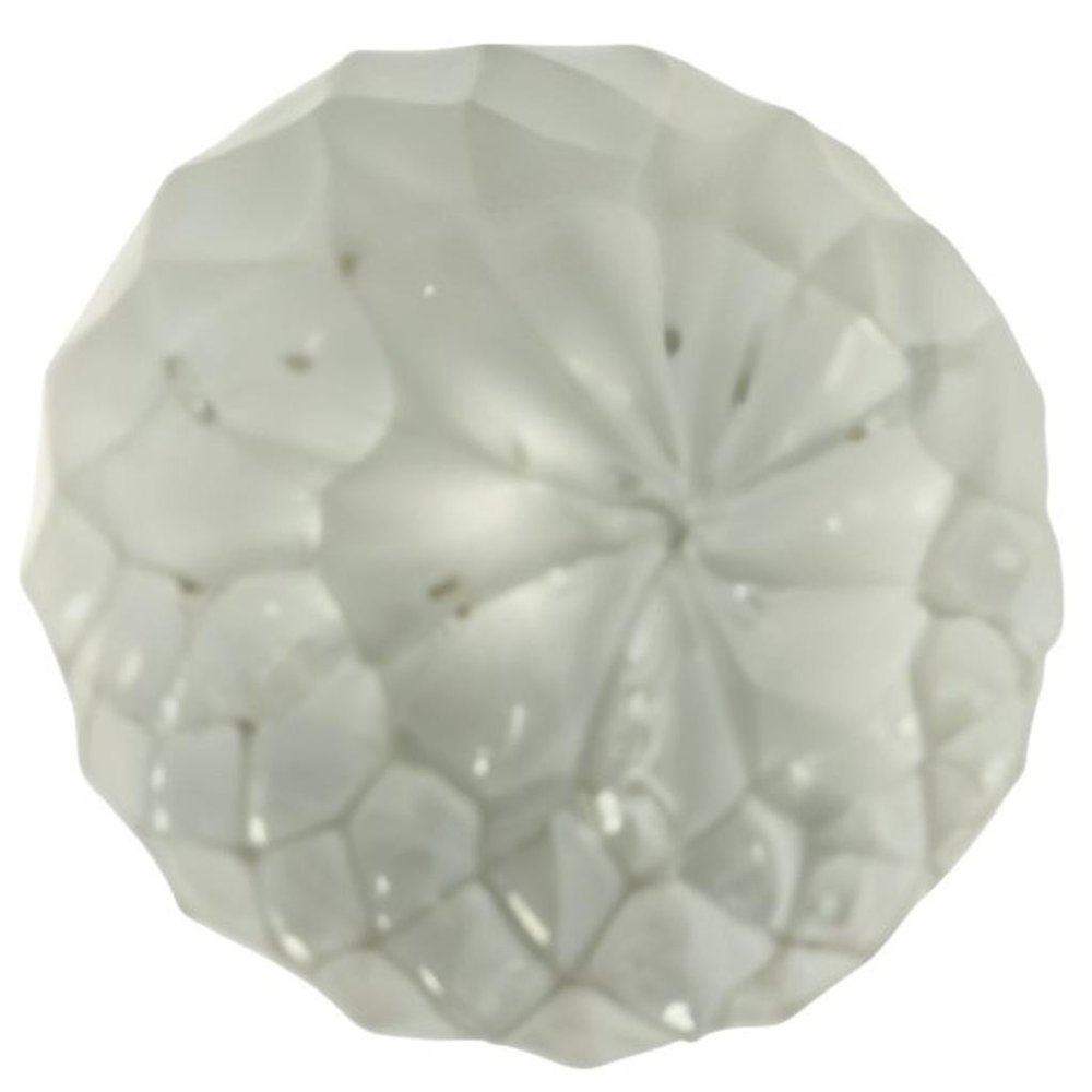 Set of Six White Glass Drawer Pull Knobs HomeRoots