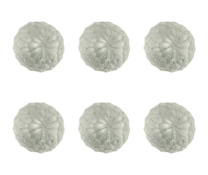 Set of Six White Glass Drawer Pull Knobs HomeRoots