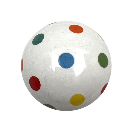 Set of Six Blue Green Off White And Red Polka Dots Ceramic Drawer Pull Knobs HomeRoots