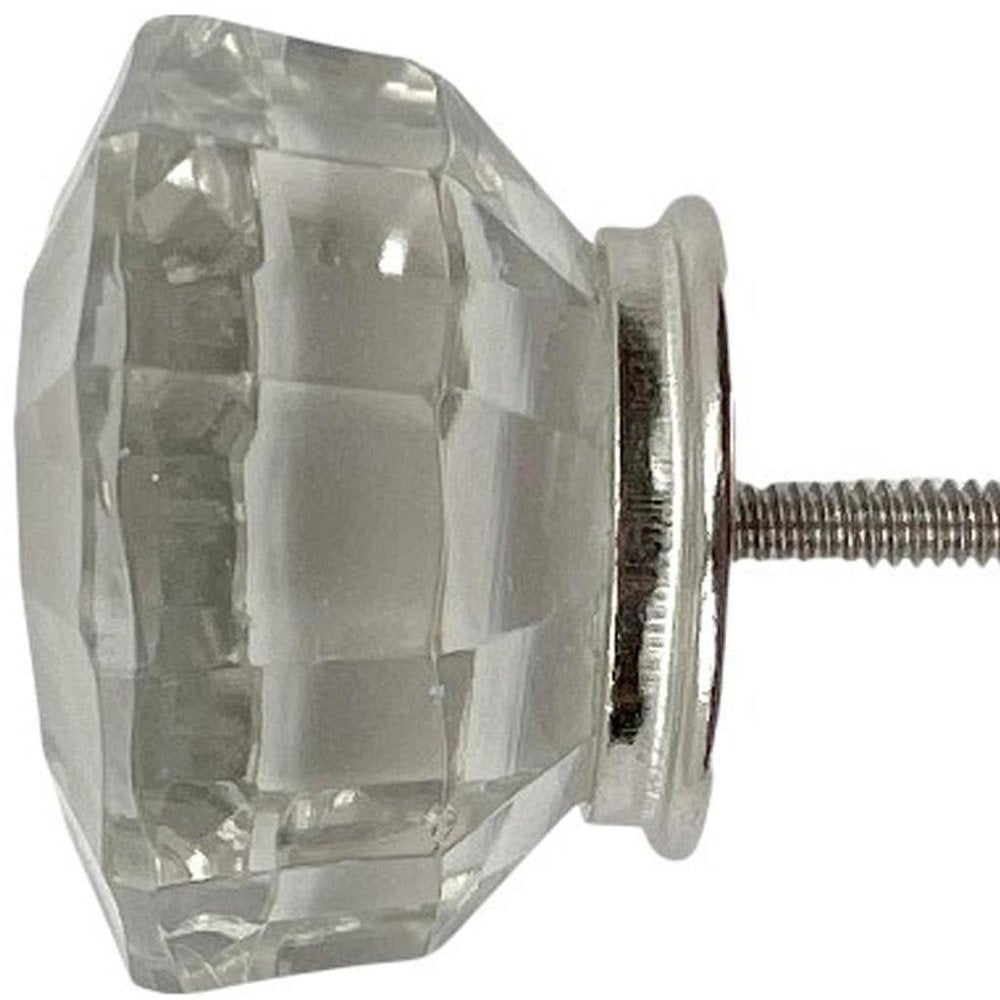 Set of Six Clear Glass Drawer Pull Knobs HomeRoots