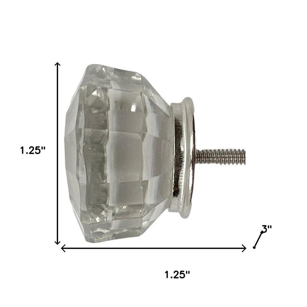 Set of Six Clear Glass Drawer Pull Knobs HomeRoots
