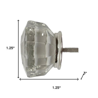 Set of Six Clear Glass Drawer Pull Knobs HomeRoots
