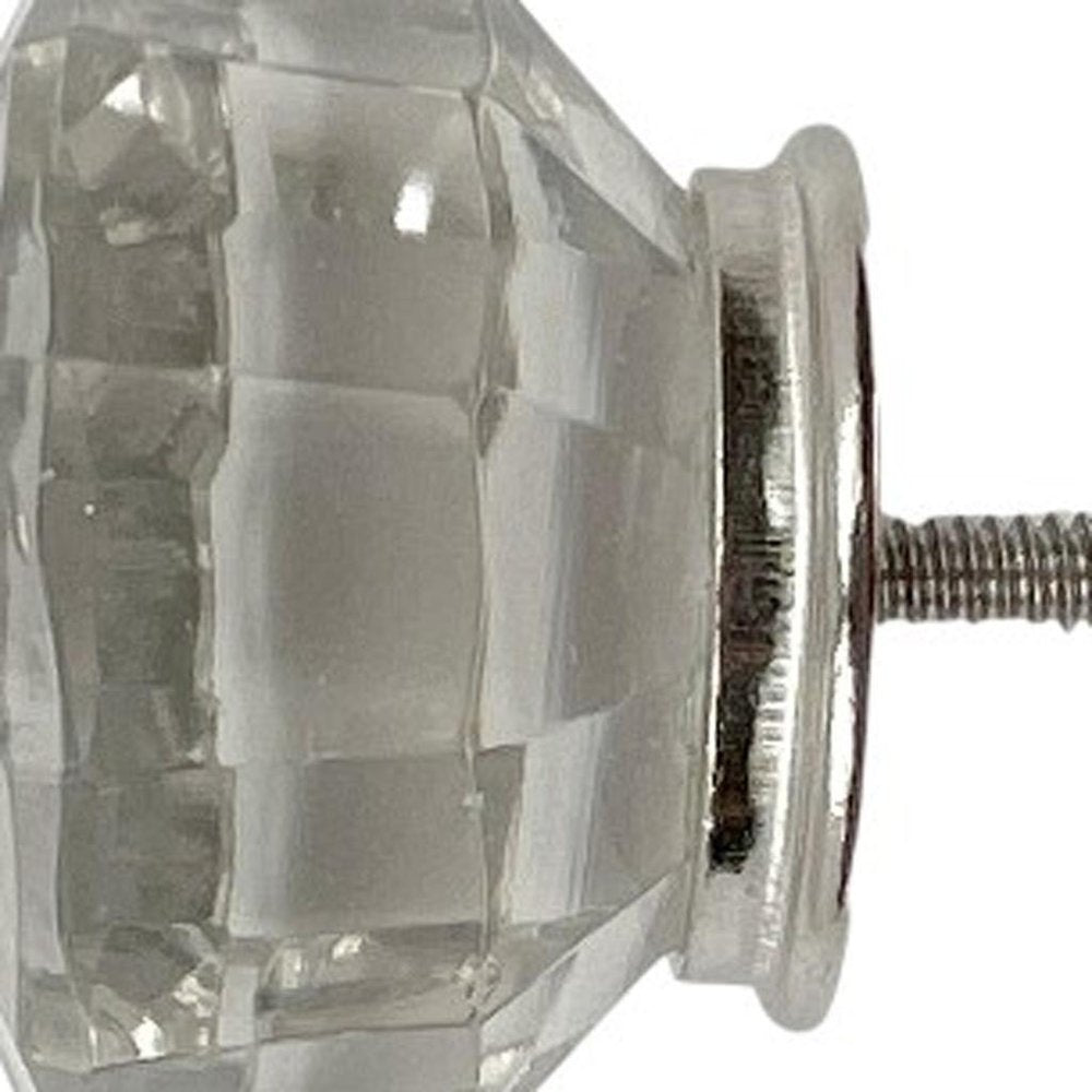 Set of Six Clear Glass Drawer Pull Knobs HomeRoots