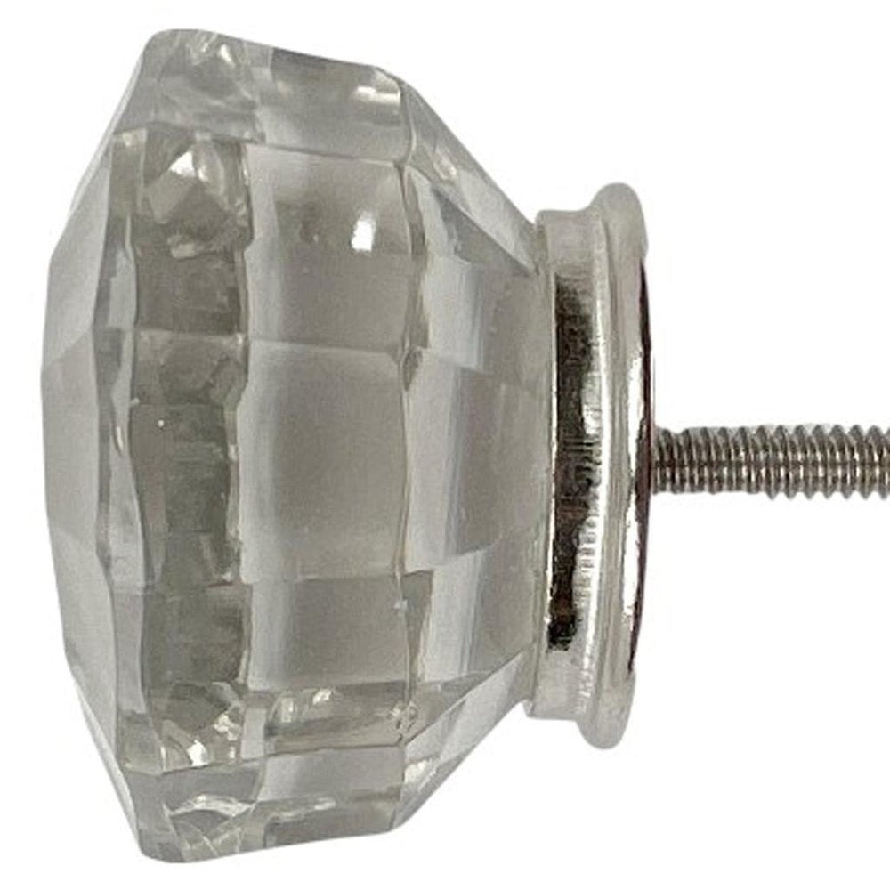 Set of Six Clear Glass Drawer Pull Knobs HomeRoots