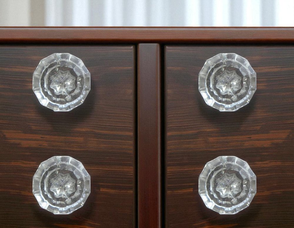 Set of Six Clear Glass Drawer Pull Knobs HomeRoots
