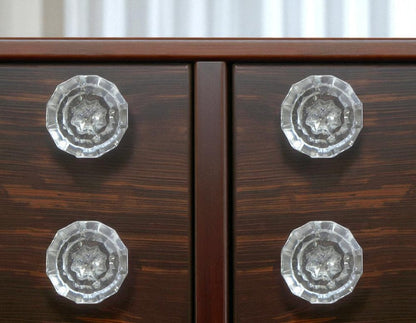 Set of Six Clear Glass Drawer Pull Knobs HomeRoots