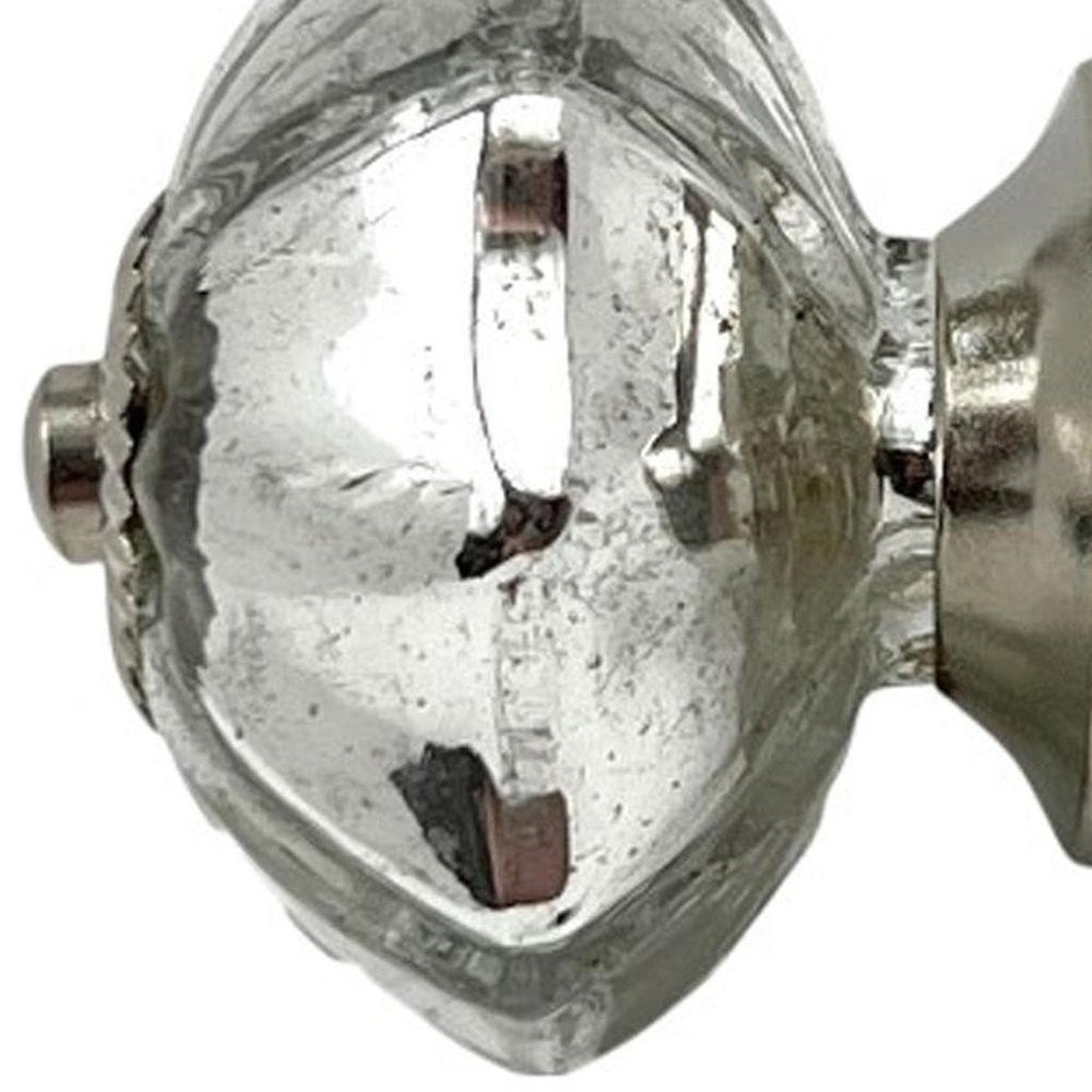 Set of Six Silver Glass Drawer Pull Knobs HomeRoots