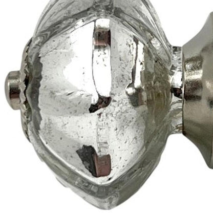 Set of Six Silver Glass Drawer Pull Knobs HomeRoots