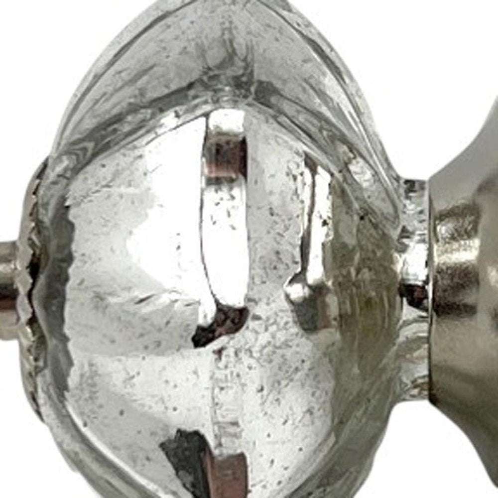 Set of Six Silver Glass Drawer Pull Knobs HomeRoots