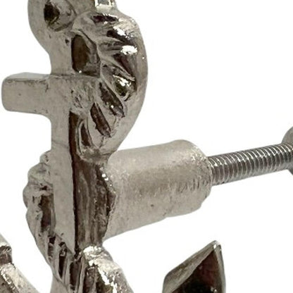 Set of Six Silver Nautical Anchor Knob Metal Drawer Pull Knobs HomeRoots